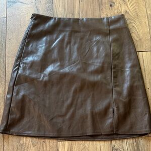 Old Navy Brown Faux Leather Mini Skirt